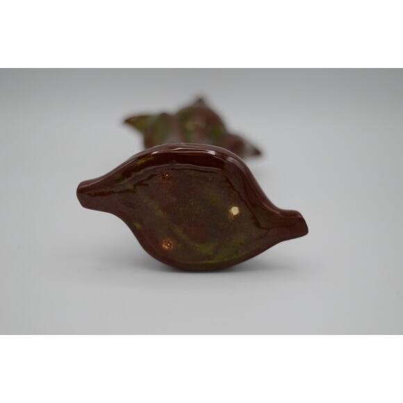 Vintage 1950s Tulip Vase with Variegated Brown and Dark Green Glaze - Picture 14 of 16